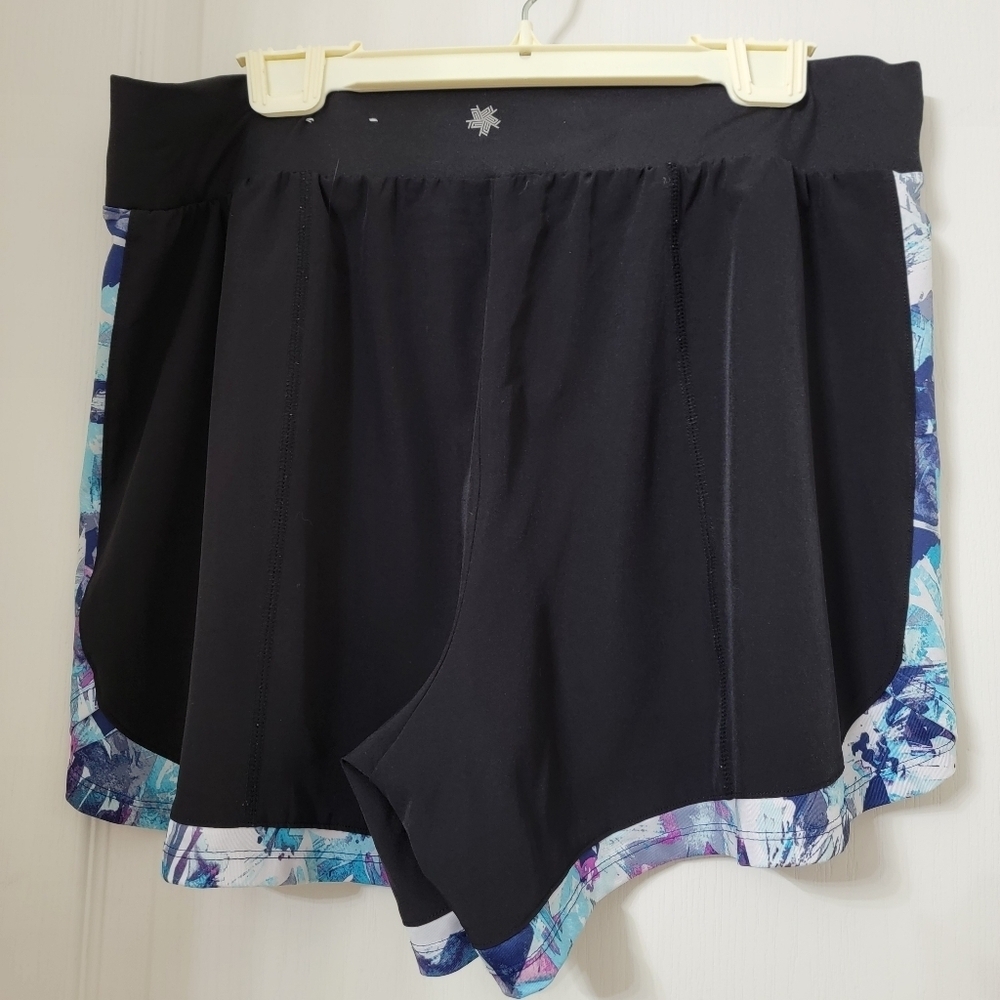 Tek Gear Size XL Black with Blue & Purple Exercise, Running Shorts, Gently Used - Picture 2 of 9